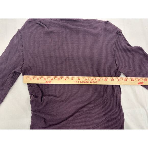 We The Free Long Sleeve Asymmetrical Top Purple Cotton Size L - Picture 3 of 7